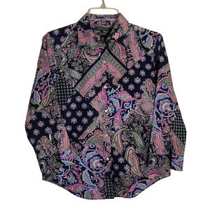 Lauren Ralph Lauren  100% Cotton Long sleeve Multicolor button down shirt size S